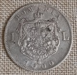 Rom&acirc;nia, 1 Leu 1900, Argint.