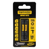 Set 2 biti de impact TX25 50 mm magnetici, otel S2, Top Master Pro