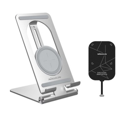 Incarcator + Adaptor Wireless Fast Charging, 15W (set) - Nillkin - Silver foto