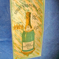 1651- Reclama veche Romania Sampanie-Champagne Louis Francois& Co. Transylvania.