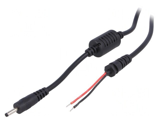 Cablu Negru 2x0,5mm2 DC 3,0/1,0 Mufă Drept 1,2m