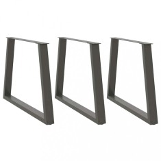 vidaXL Picioare de masă &icirc;n formă de V, 3 buc., antracit, 90x(72-73,3) cm, oțel 4012594