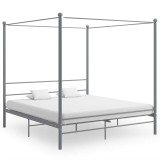 Cumpara ieftin Cadru de pat cu baldachin, gri, 180x200 cm, metal