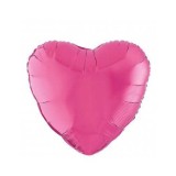 Balon Folie Metalizat Inima Magenta - 45 cm