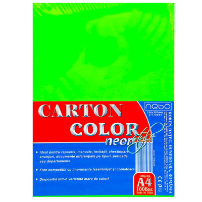 Carton color A4 180g NEON Set 100 &amp;ndash; NEBO foto