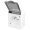 Conector alimentare AC 2P PE 250V 16A alb mural