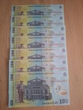 Set superb bancnote 100 lei 2021 perfect UNC din pachet - radar serii binare