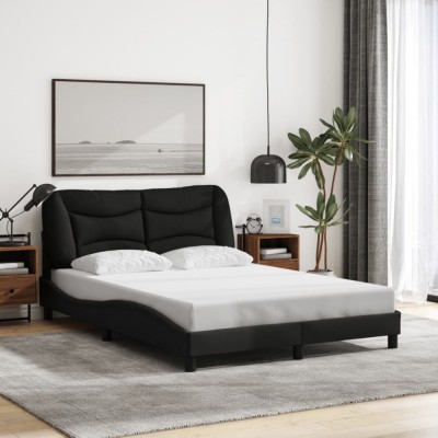 vidaXL Cadru de pat fără saltea, Hvar, negru, 120x200 cm, textil 3207760 foto