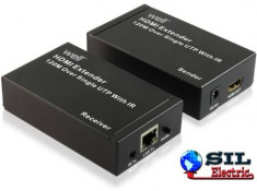 Prelungitor HDMI pana la 120m cablu cat.5/6 IR FullHD V1.3 Well foto