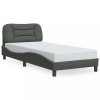 Gossi cadru de pat cu lumini led, gri inchis, 90x190 cm, textil