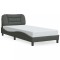 Gossi cadru de pat cu lumini led, gri inchis, 90x190 cm, textil