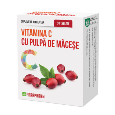 Vitamina c+pulpa macese 30cps foto