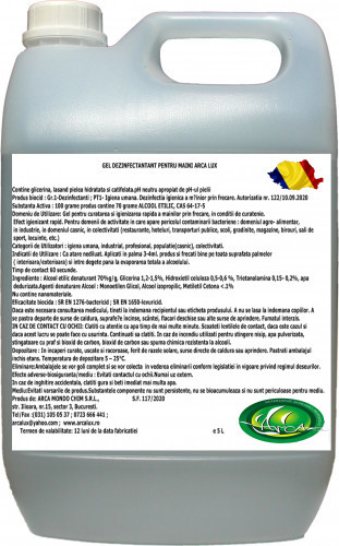 Dezinfectant pentru maini Biocid Arca Lux ,5 L