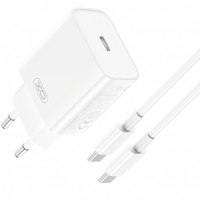 Incarcator Retea Cu Cablu USB-C XO Design CE15, 20W, 3A, 1 x USB-C, Alb foto