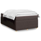 vidaXL Pat box spring cu saltea, maro &icirc;nchis, 120x200 cm, textil 3285563