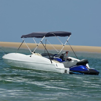 vidaXL Parasolar Bimini 3 arcuri pereți laterali, 183x(154-167)x137 cm foto