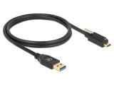 Cablu DELOCK USB A la USB C 1m Negru 10Gbps 24AWG 30AWG Cod 83717