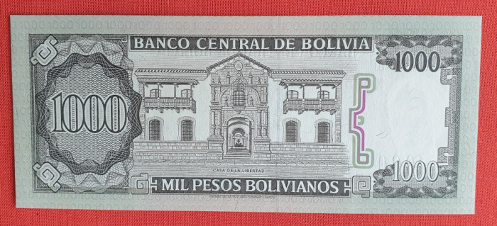 1000 Pesos anul 1982 - Bancnota veche Bolivia - UNC
