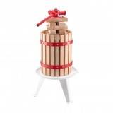 Presa mica pentru struguri si fructe moi, Capacitate 6 l, Otel/Lemn fag, 430x290x575 mm