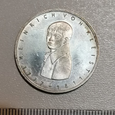 MONEDA ANIVERSARA ARGINT GERMANA HEINRICH VON KLEIST 1777 1811 5 DM -11,2 GR