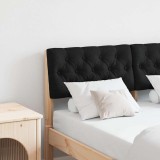 vidaXL Tăblie tapițată Negru 120 cm Lemn de pin masiv 879186