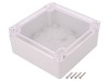 Carcasa universala KRADEX IP65 Policarbonat 135x135x60mm IK07 cu bucsa alama
