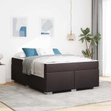 Cumpara ieftin Cadru de pat cu saltea Maro inchis 160 x 200 cm tesatura