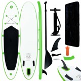 Set de placa SUP gonflabila, verde si alb GartenMobel Dekor, vidaXL