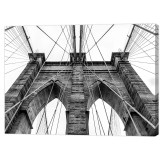 Tablou &bdquo;Brooklyn Bridge&rdquo; Williston Forge, panza/lemn, gri/alb, 60 x 80 x 2 cm