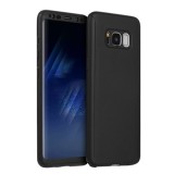 Husa 360 Samsung Galaxy S8 Plus Neagra Full Protectie Matte + Folie Protectie Ecran