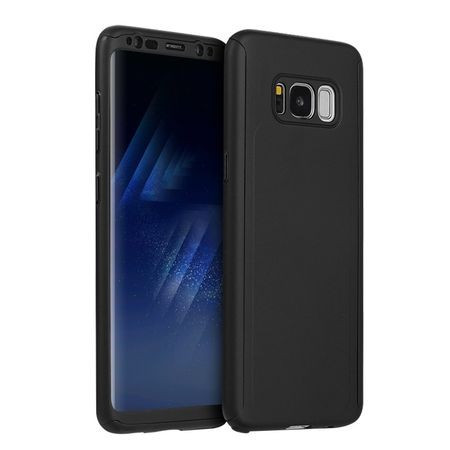 Husa Samsung Galaxy S8 - Negru - (fata + spate + folie de protectie din silicon)