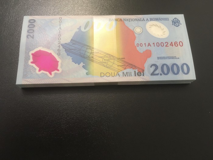 Romania 2000 lei 1999 eclipsa pick 111a fisic 100 buc