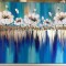 Tablou abstract albastru cu flori, Picturi de vanzare Tablouri de vanzare 120x80