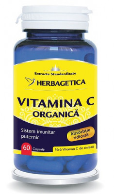 Vitamina c organica 60cps herbagetica foto