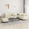 VidaXL Set de canapele cu perne, 3 piese, crem, piele ecologică 3201374