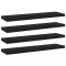 Gossi placi biblioteca, 4 buc., negru, 40 x 10 x 1,5 cm, pal