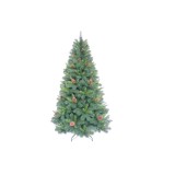 Cumpara ieftin Brad Artificial de Craciun, Verde, cu Aspect Natural + Conuri, 240 cm, Suport Inclus - INV8081002