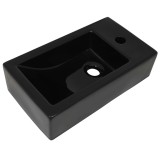 Cumpara ieftin Chiuveta cu orificiu robinet, negru, 46x25,5x12, ceramica