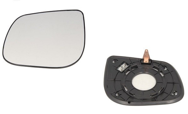 Geam oglinda exterioara cu suport fixare Kia Picanto (Ta), 06.2011-, Stanga, incalzita; geam convex; cromat