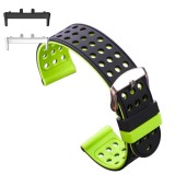 Curea silicon cu doua fete compatibila cu Samsung Fit3, telescoape normale, Verde/Negru