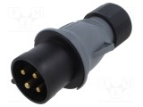 Conector alimentare AC trifazat AMPHENOL IP&amp;S 32A 500V mufă tată IP44