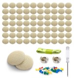 Cumpara ieftin Set Reparatie Plafon Auto cu 70 Butoni pentru Tapiserie - Bej