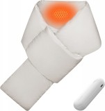 Esarfa pentru gat cu placuta de incalzire electrica JISULIFE, bumbac, alb, 3 niveluri de incalzire, 4500mAh