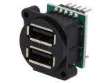 Soclu USB A pentru Panou cu Șuruburi și Pini Dubli