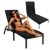 Perna matlasata pentru sezlong de gradina Gardlov, neagra, 180x50 cm