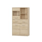 Cumpara ieftin Biblioteca mdf natur stejar sonoma Teyo 83.4x34.3x144.7 cm