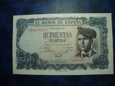 SPANIA 500 PESETAS 1971 AUNC foto