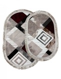 Set covoare pentru camera antiderapante multicolore cu model rectangular 104x66, 83x57 cm, Home