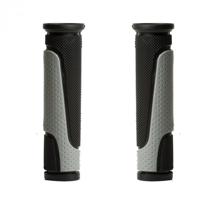 Set 2 mansoane bicicleta Rival Store, gri/negru, lungime 125mm