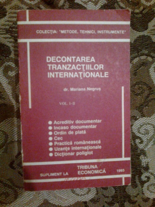 a4a DECONTAREA TRANZACTIILOR INTERNATIONALE - MARIAN NEGRUS